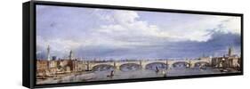 New London Bridge, London, 1829-Augustus Charles Pugin-Framed Stretched Canvas