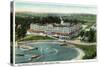 New London, Connecticut, Aerial View of the Eastern Point of the Griswold Hotel-Lantern Press-Stretched Canvas