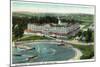 New London, Connecticut, Aerial View of the Eastern Point of the Griswold Hotel-Lantern Press-Mounted Art Print