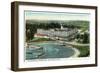 New London, Connecticut, Aerial View of the Eastern Point of the Griswold Hotel-Lantern Press-Framed Art Print