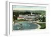 New London, Connecticut, Aerial View of the Eastern Point of the Griswold Hotel-Lantern Press-Framed Art Print