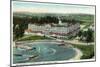 New London, Connecticut, Aerial View of the Eastern Point of the Griswold Hotel-Lantern Press-Mounted Art Print