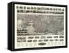 New London, Connecticut - Panoramic Map-Lantern Press-Framed Stretched Canvas