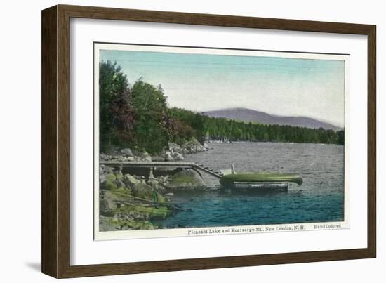 New London, New Hampshire, View of Pleasant Lake and Kearsarge Mountain-Lantern Press-Framed Art Print