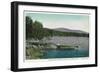 New London, New Hampshire, View of Pleasant Lake and Kearsarge Mountain-Lantern Press-Framed Art Print