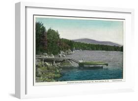 New London, New Hampshire, View of Pleasant Lake and Kearsarge Mountain-Lantern Press-Framed Art Print