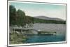 New London, New Hampshire, View of Pleasant Lake and Kearsarge Mountain-Lantern Press-Mounted Art Print