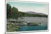 New London, New Hampshire, View of Pleasant Lake and Kearsarge Mountain-Lantern Press-Mounted Art Print