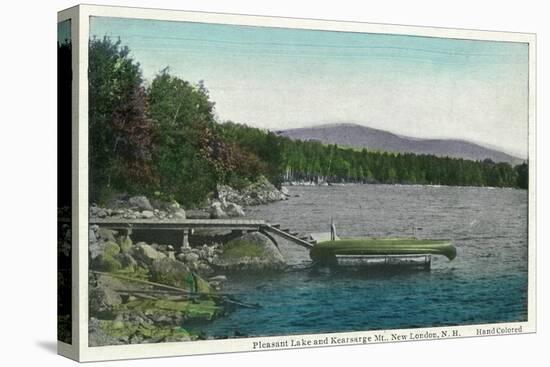 New London, New Hampshire, View of Pleasant Lake and Kearsarge Mountain-Lantern Press-Stretched Canvas