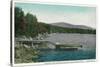 New London, New Hampshire, View of Pleasant Lake and Kearsarge Mountain-Lantern Press-Stretched Canvas