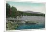 New London, New Hampshire, View of Pleasant Lake and Kearsarge Mountain-Lantern Press-Mounted Premium Giclee Print