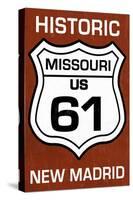 New Madrid, Missouri - US 61 Sign-Lantern Press-Stretched Canvas