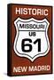 New Madrid, Missouri - US 61 Sign-Lantern Press-Framed Stretched Canvas