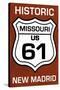 New Madrid, Missouri - US 61 Sign-Lantern Press-Stretched Canvas