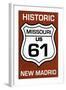 New Madrid, Missouri - US 61 Sign-Lantern Press-Framed Art Print