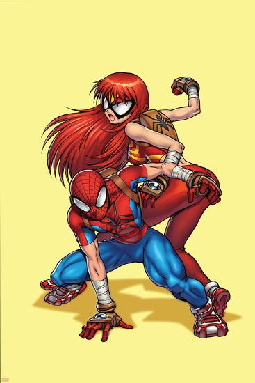 New Mangaverse No.1 Cover: Spider-Man, and Mary Jane Watson-Tommy Ohtsuka-Lamina Framed Poster