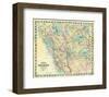 New Map of Central California, c.1871-A^ L^ Bancroft-Framed Art Print