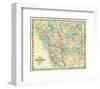 New Map of Central California, c.1871-A^ L^ Bancroft-Framed Art Print