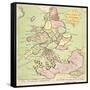 New Map of England and France, the French Invasion, 1793-James Gillray-Framed Stretched Canvas