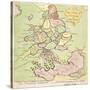 New Map of England and France, the French Invasion, 1793-James Gillray-Stretched Canvas