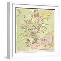 New Map of England and France, the French Invasion, 1793-James Gillray-Framed Giclee Print