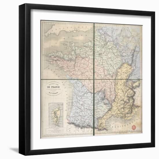 New Map of France, The Versified Geography Of France, 1862-Victor Guillon-Framed Giclee Print