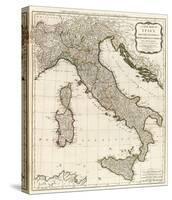 New Map of Italy with the Islands of Sicily, Sardinia and Corsica, c.1790-Thomas Kitchin-Stretched Canvas