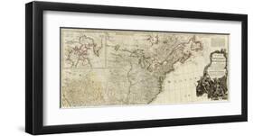 New Map of North America, with the West India Islands (Northern section), c.1786-Thomas Pownall-Framed Art Print