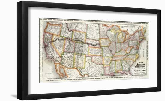 New Map of the American Overland Route, c.1879-null-Framed Art Print