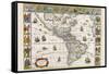 New Map of the Americas-Willem Janszoon Blaeu-Framed Stretched Canvas