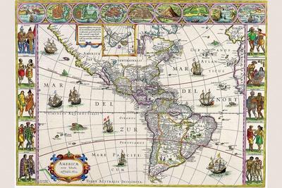 Antique vintage Old Blaeu Map of the Caribbean 1600's REPRINT 1634 South America 
