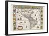 New Map of the Americas-Willem Janszoon Blaeu-Framed Art Print