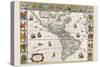 New Map of the Americas-Willem Janszoon Blaeu-Stretched Canvas