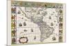 New Map of the Americas-Willem Janszoon Blaeu-Mounted Art Print