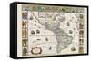 New Map of the Americas-Willem Janszoon Blaeu-Framed Stretched Canvas