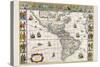 New Map of the Americas-Willem Janszoon Blaeu-Stretched Canvas