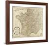 New Map of the Kingdom of France, c.1790-Thomas Kitchin-Framed Art Print