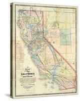 New Map of The State of California and Nevada Territory, c.1863-Leander Ransom-Stretched Canvas