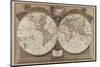 New Map of the World-Vintage Reproduction-Mounted Art Print