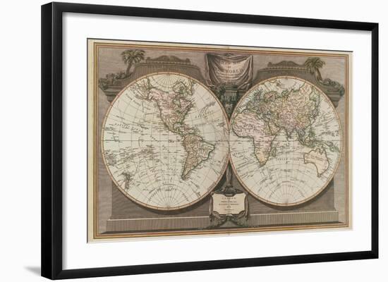 New Map of the World-Vintage Reproduction-Framed Art Print