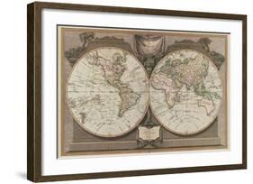 New Map of the World-Vintage Reproduction-Framed Art Print
