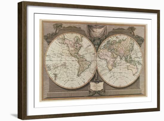 New Map of the World-Vintage Reproduction-Framed Art Print