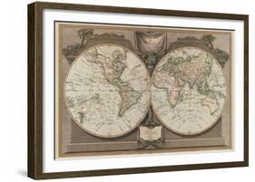 New Map of the World-Vintage Reproduction-Framed Art Print