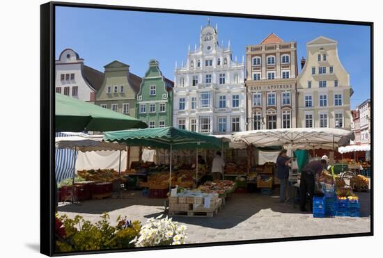 New Market Square, Rostock, Germany-Peter Adams-Framed Stretched Canvas