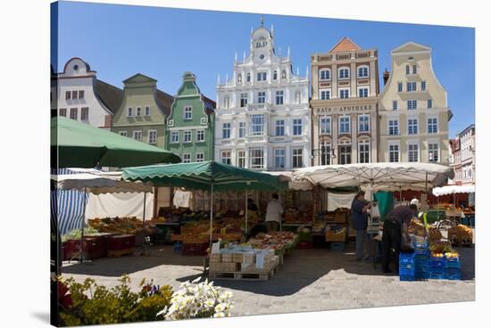 New Market Square, Rostock, Germany-Peter Adams-Stretched Canvas