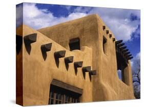 New Mexico Adobe Architecture, Santa Fe, New Mexico, USA-Jerry Ginsberg-Stretched Canvas