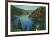 New Mexico, Aerial View of Eagle Nest Lake and Dam-Lantern Press-Framed Premium Giclee Print