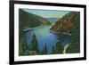 New Mexico, Aerial View of Eagle Nest Lake and Dam-Lantern Press-Framed Premium Giclee Print