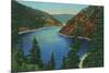 New Mexico, Aerial View of Eagle Nest Lake and Dam-Lantern Press-Mounted Premium Giclee Print