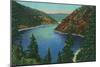 New Mexico, Aerial View of Eagle Nest Lake and Dam-Lantern Press-Mounted Art Print